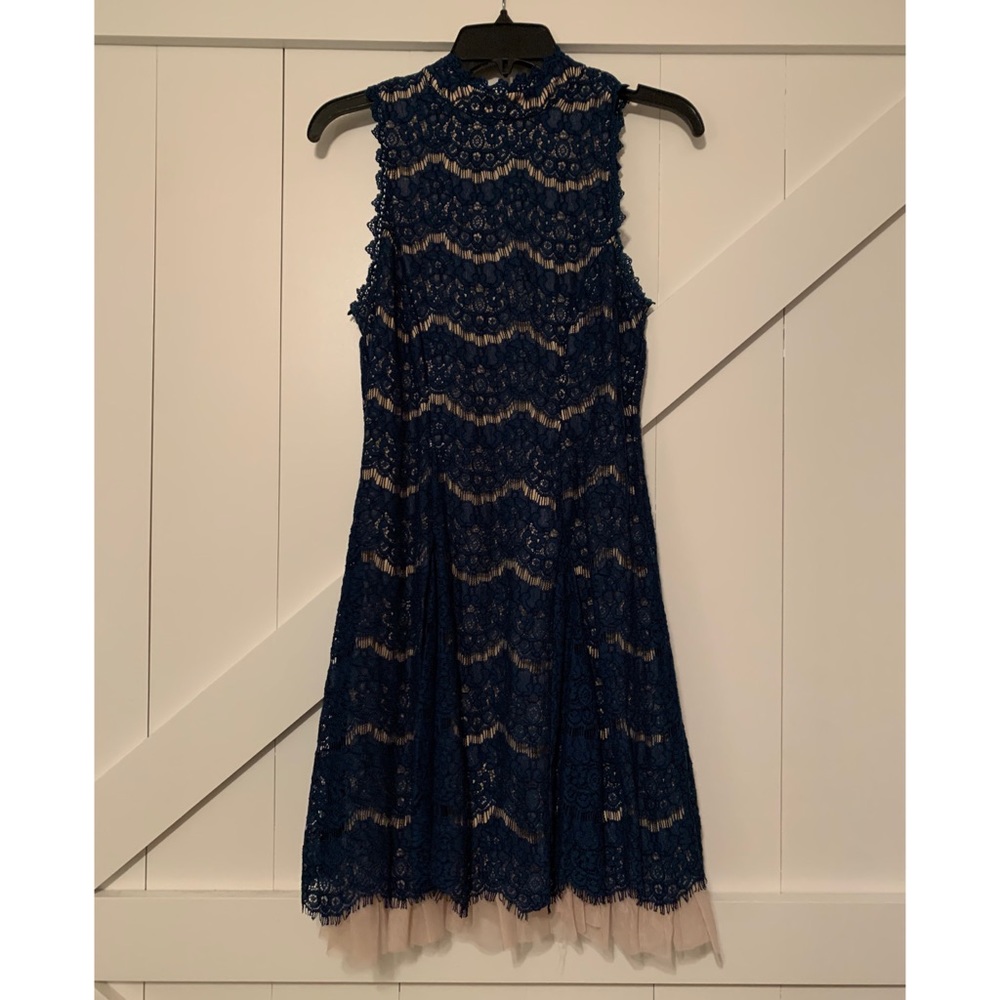Navy and Beige Dress
